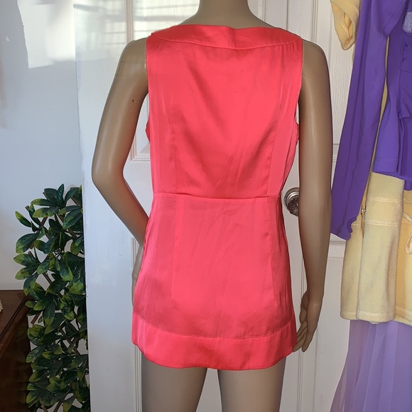 Neon Orange scoop sleeveless babydoll tunic tank top M - Picture 11 of 11